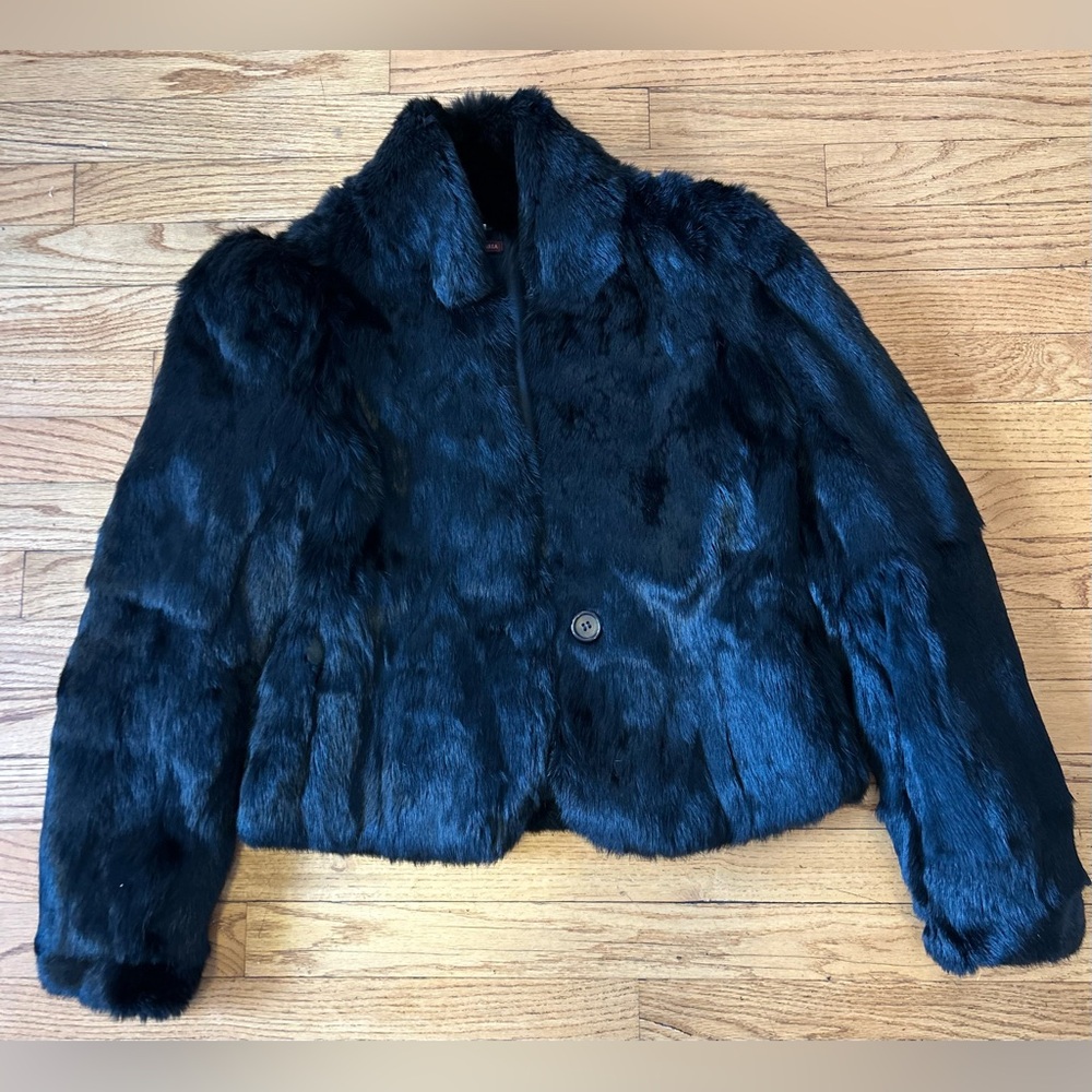 Genuine rabbit fur coat